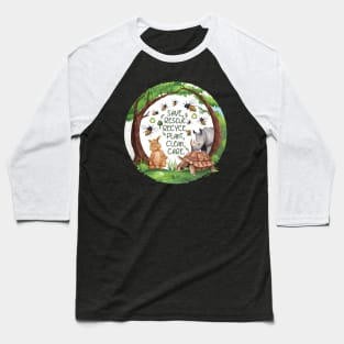 Save Bees Rescue Animals Recycle Plastic Earth Day Baseball T-Shirt